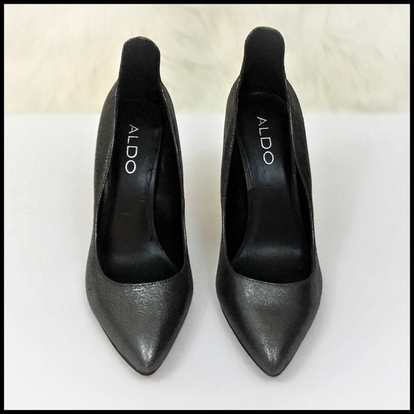 Aldo Pewter Leather Dress Pumps - Picture 4 of 9